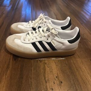 Excellent Condition! Adidas Sambae Original Platform White Sneakers 7.5